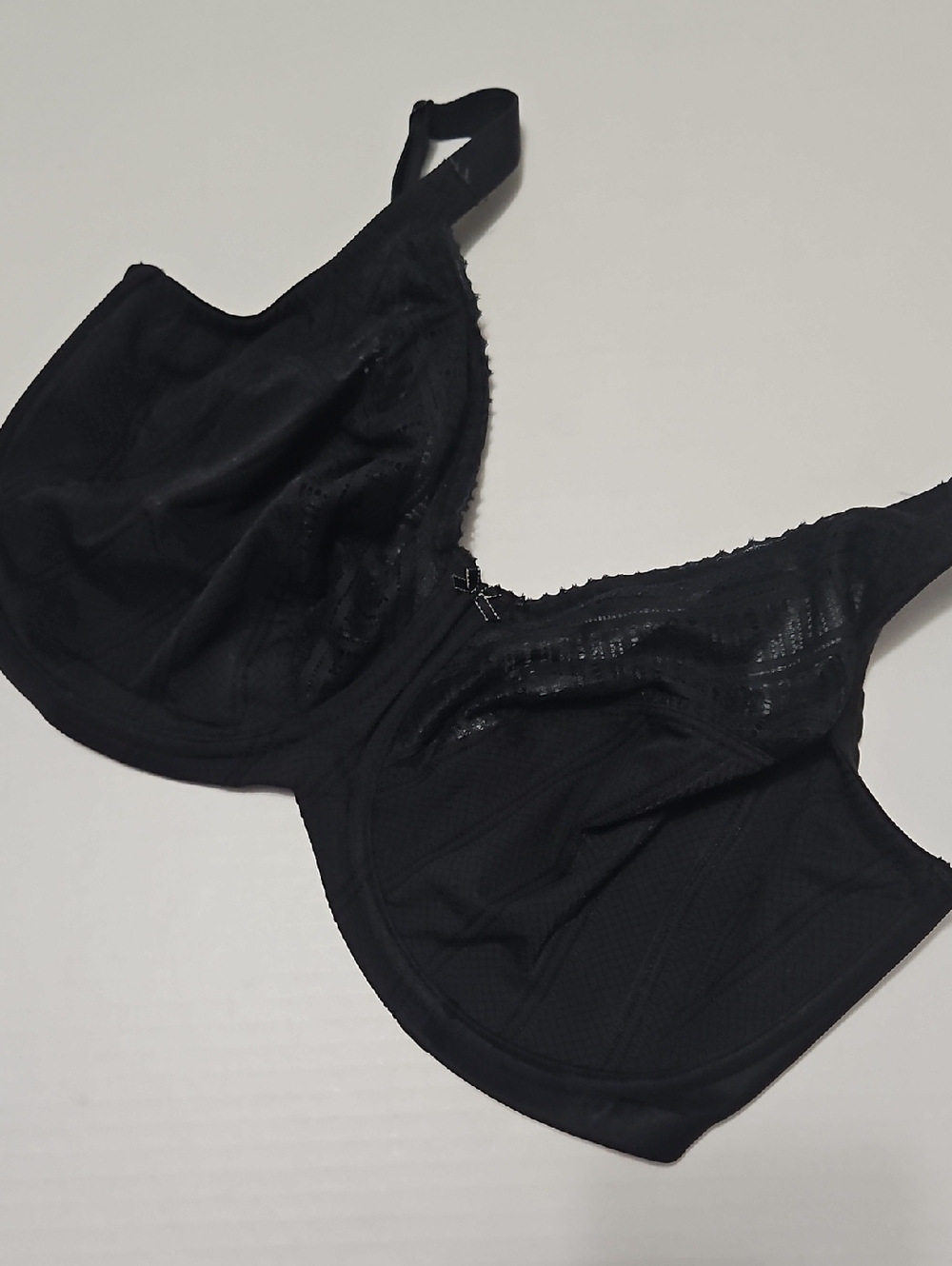 Lilyette Black Half Lined Full Coverage Underwire Bra Size 36G